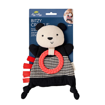 Bitzy Crinkle™ Panda Sensory Toy with Teether