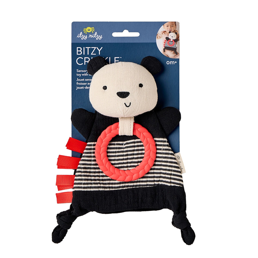Bitzy Crinkle™ Panda Sensory Toy with Teether
