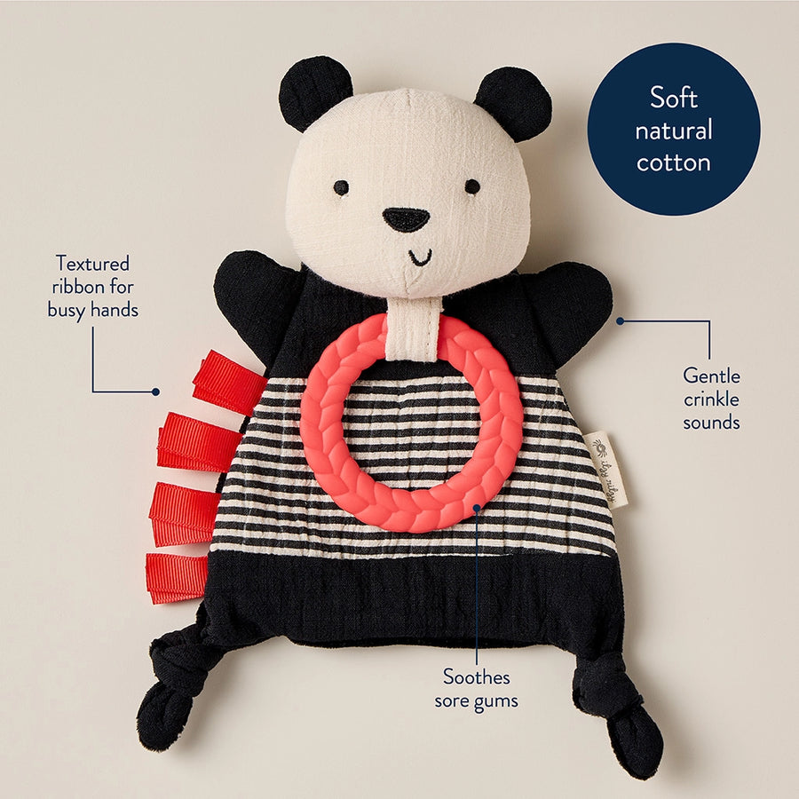 Bitzy Crinkle™ Panda Sensory Toy with Teether