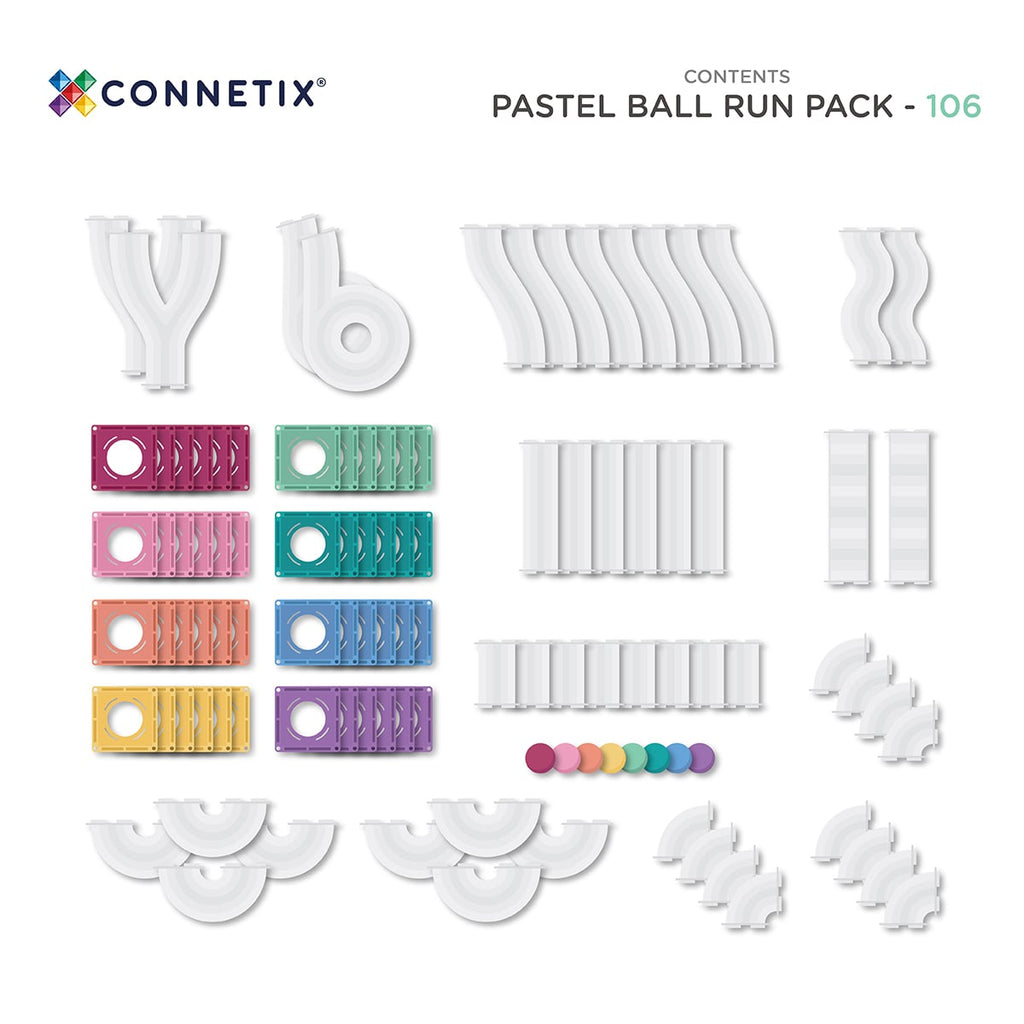 CONNETIX Pastel Ball Run Pack | 106 Pieces