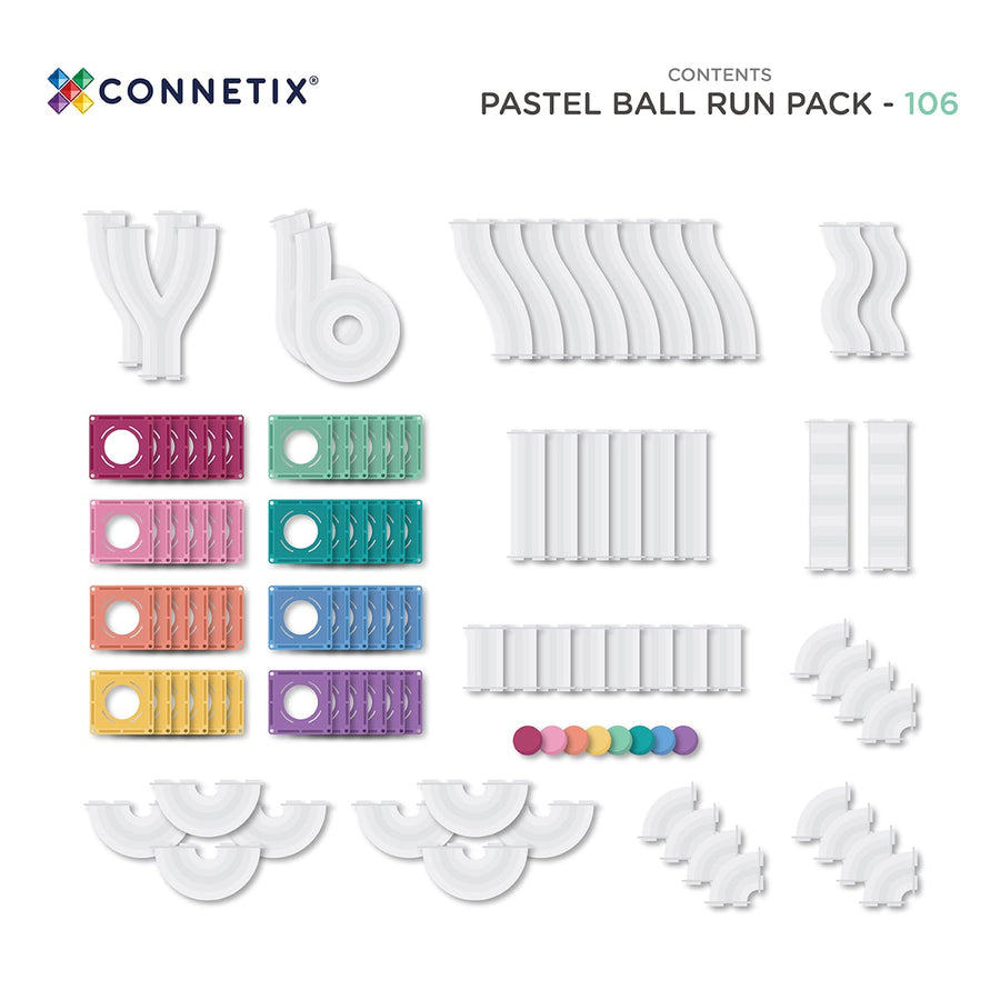 CONNETIX Pastel Ball Run Pack | 106 Pieces