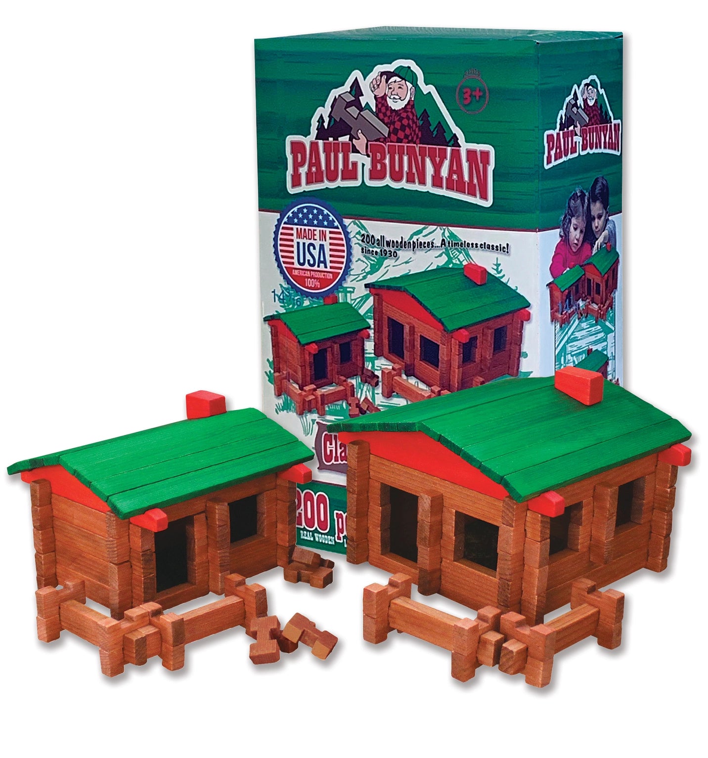 Paul Bunyan Log Cabin Building Set - 200pc