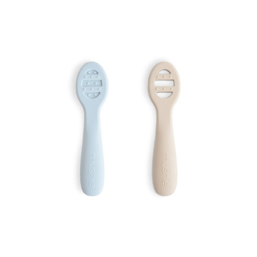First Feeding Baby Spoons (2 Pack) - Powder Blue & Shifting Sand