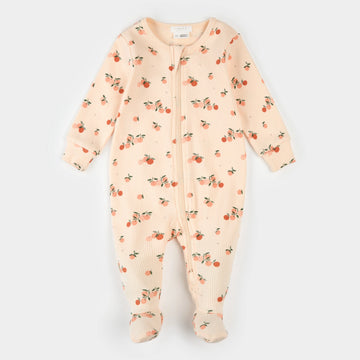 Agrumes Ribbed Zipper Footie
