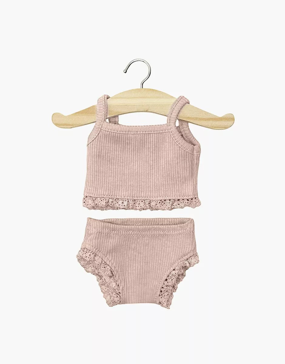 Baby Nina with Petal Pink Ribbed Set (34cm)