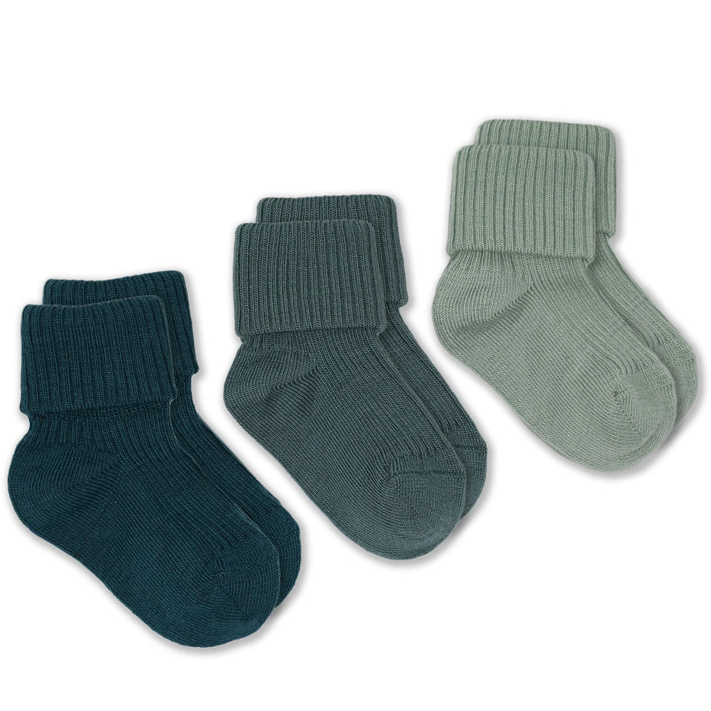 Merino Wool Baby Sock Set - Pine