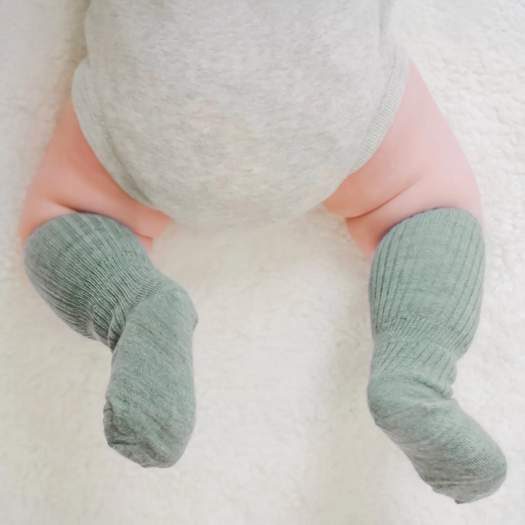 Merino Wool Baby Sock Set - Pine