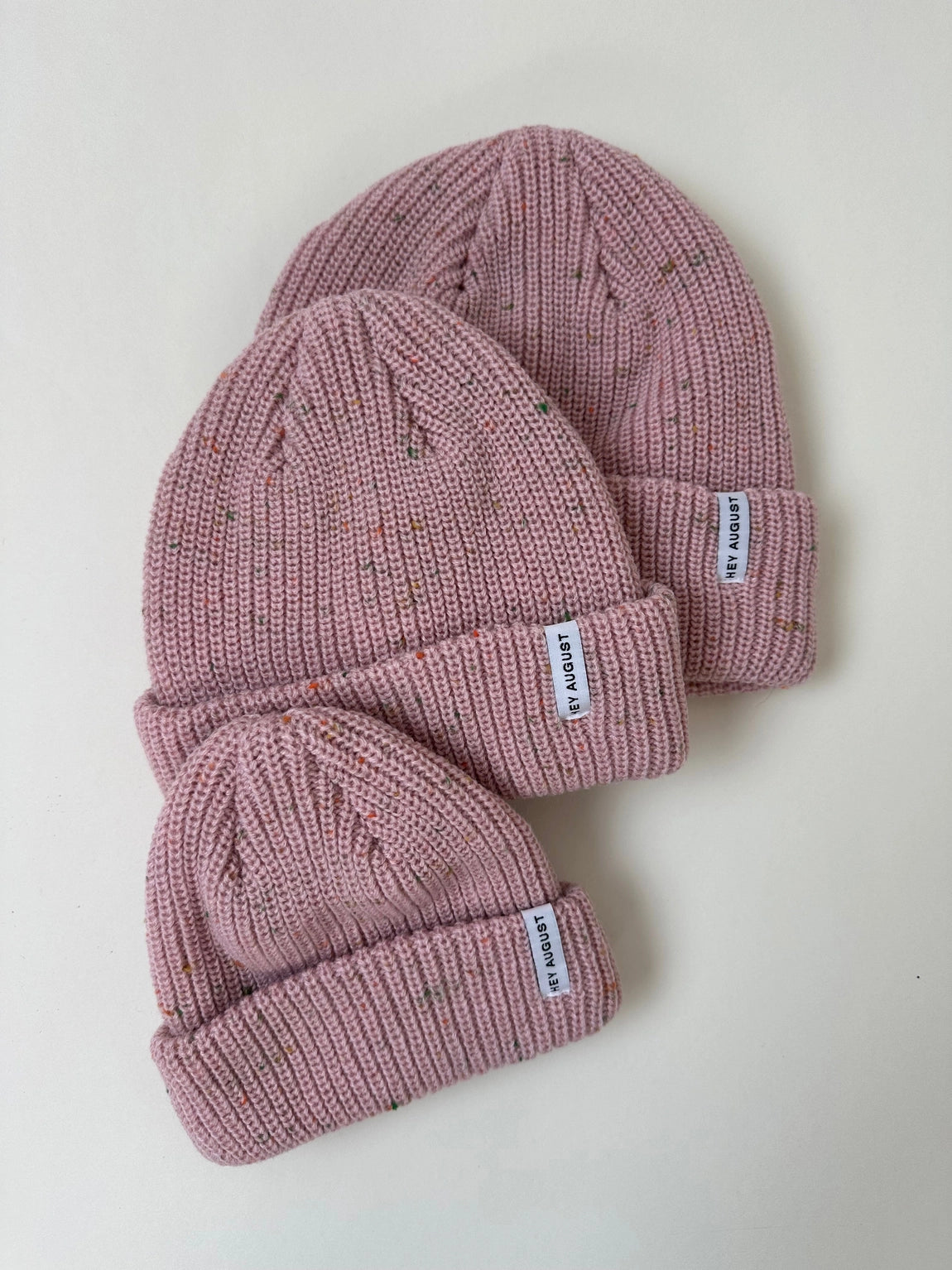 Pink Speck Thick Knit Beanie