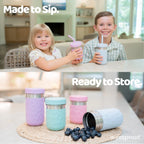 Stainless Steel Kids Cup - Off White/Pink