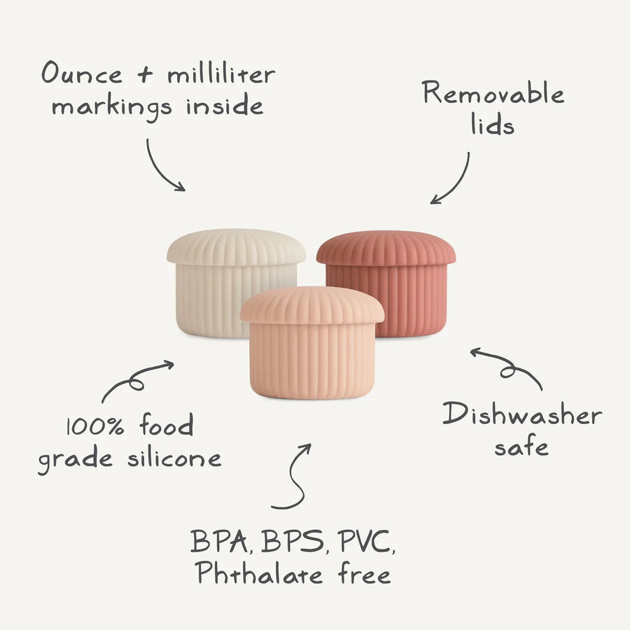 Silicone Baby Food Containers 3-Pack - Pink