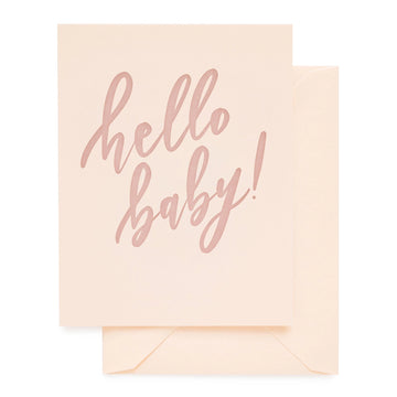 Pink Hello Baby Card