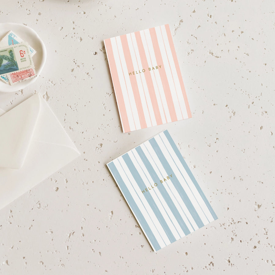 Pink Stripes Baby Mini Card