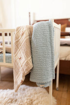 Cozy Waffle Baby Blanket - Powder