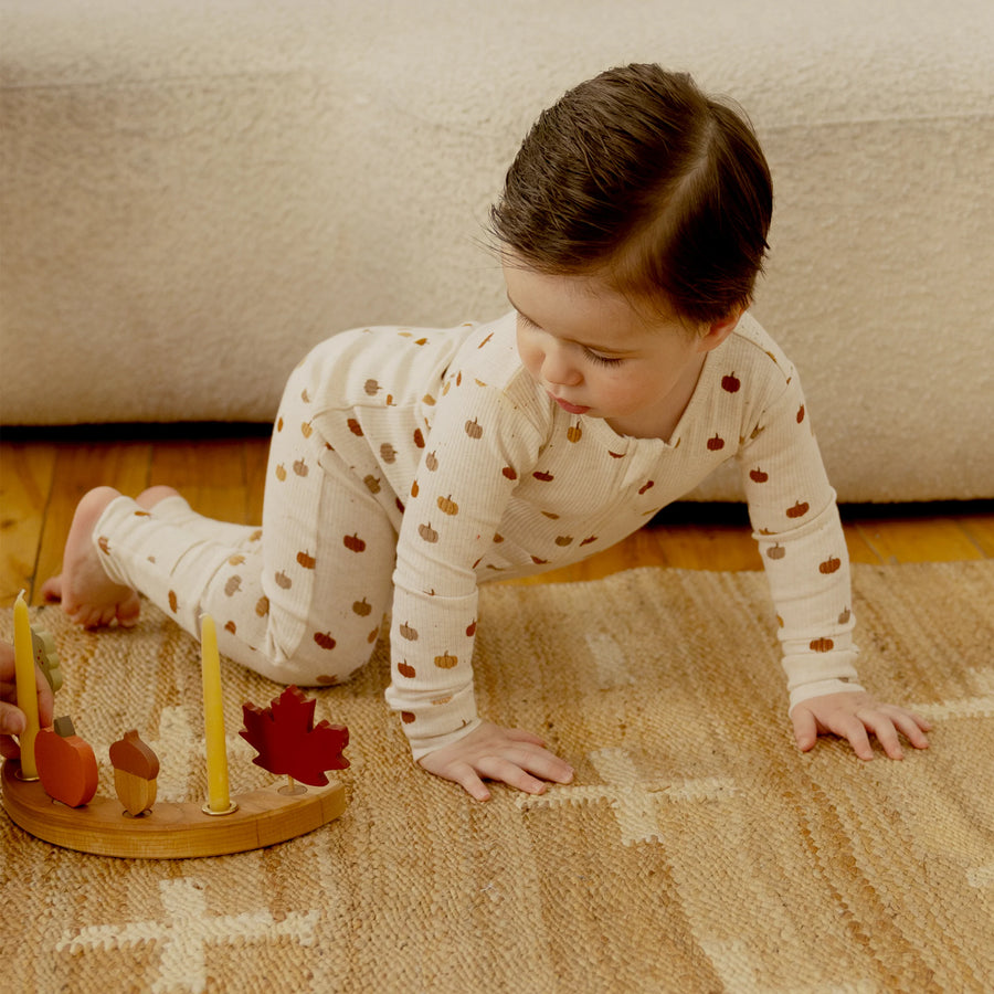 Pumpkin Ribbed Convertible Zipper Sleeper