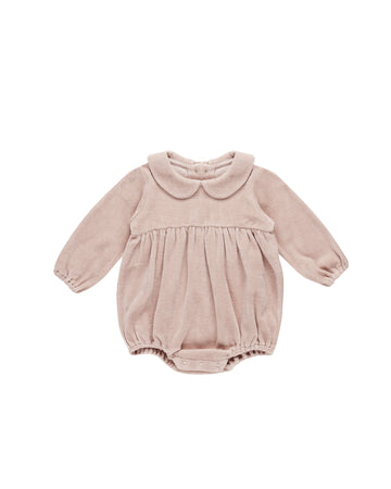 Blush Velour Peter Pan Romper