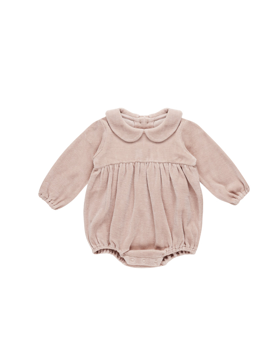 Blush Velour Peter Pan Romper