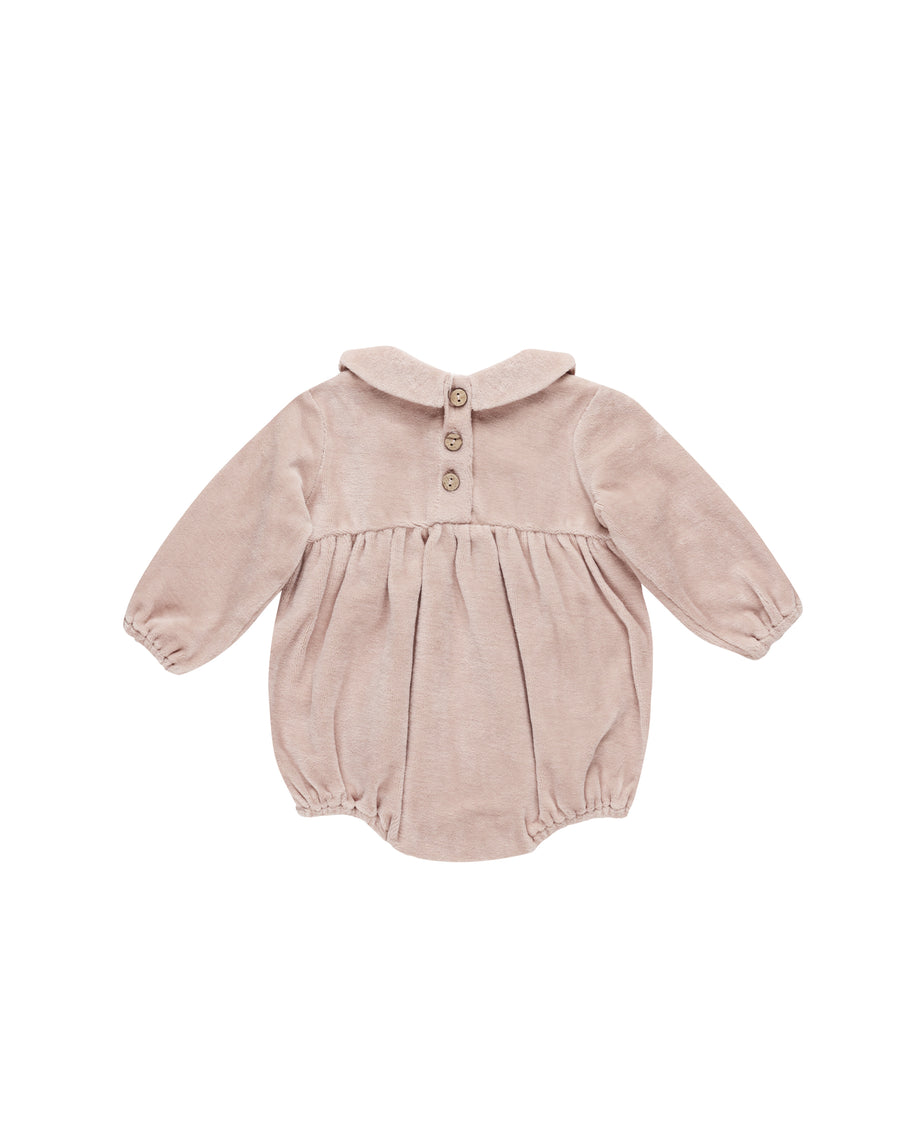 Blush Velour Peter Pan Romper