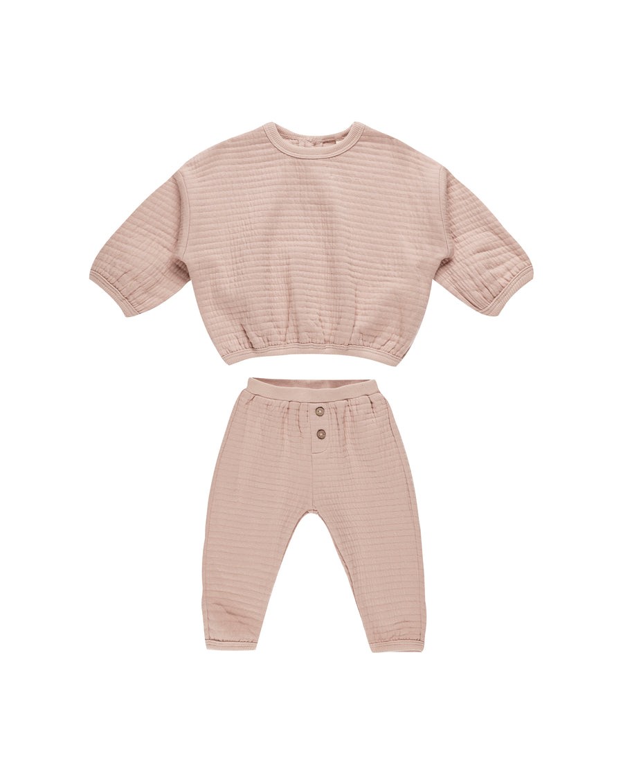 Blush Textured Sweat Set