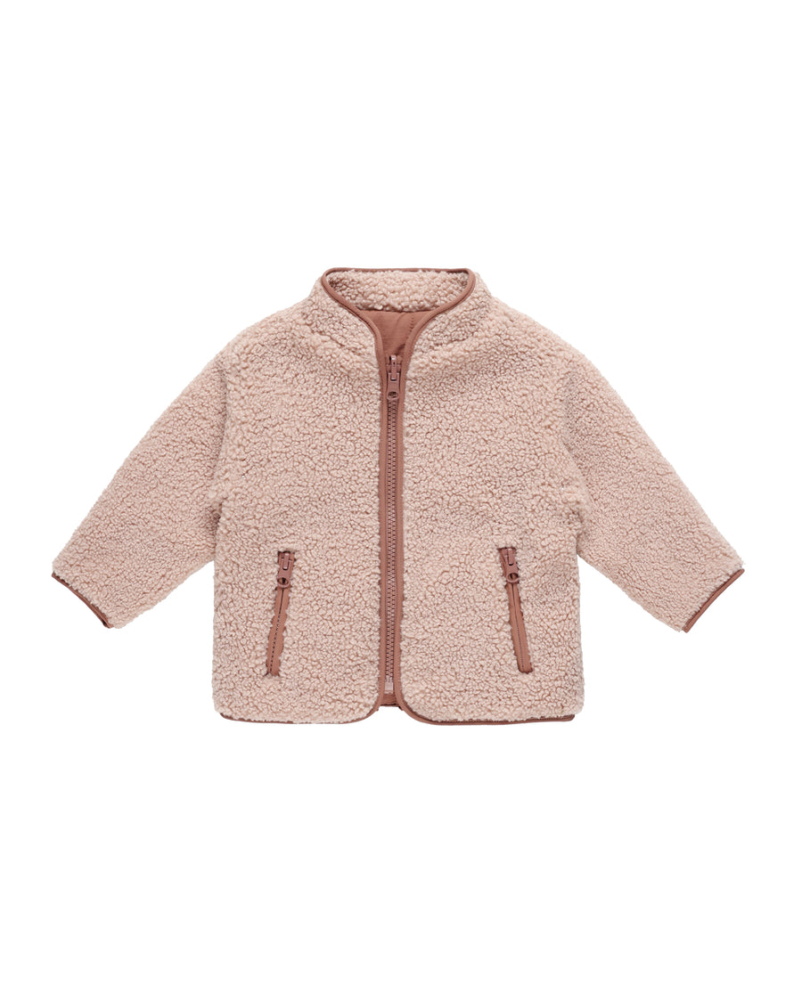 Blush Shearling Zip Jacket