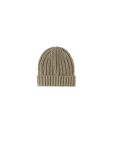 Olive Chunky Knit Beanie