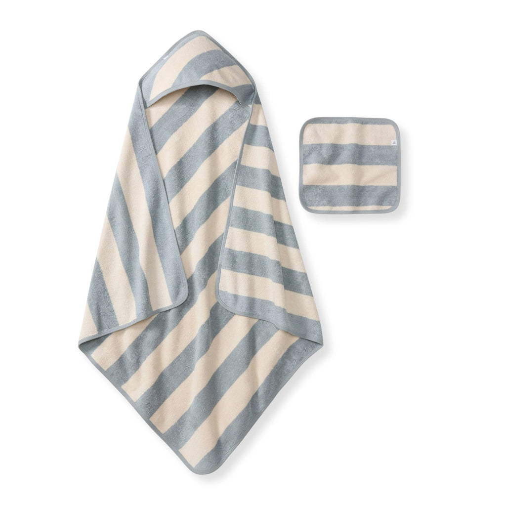 Organic Cotton Terry Towel & Washcloth Set - Quarry Stripe