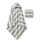 Organic Cotton Terry Towel & Washcloth Set - Quarry Stripe