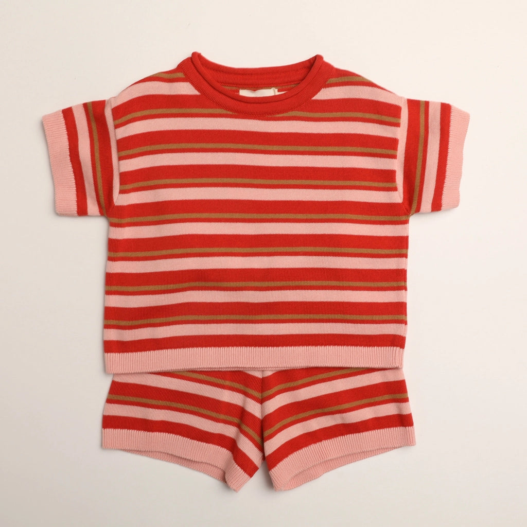 Red Blossom Stripe Quinlan Set