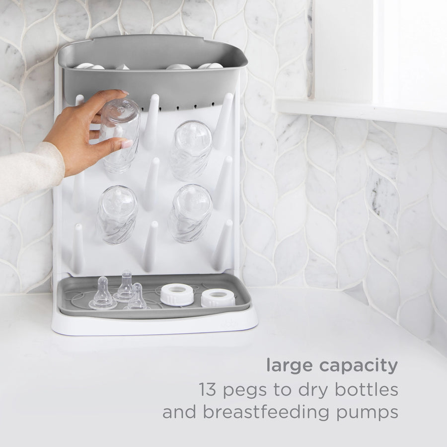 Vertical Bottle Drying Rack - Grey