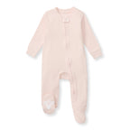Organic Ribbed Zip Pajamas - Ranunculus