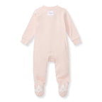 Organic Ribbed Zip Pajamas - Ranunculus