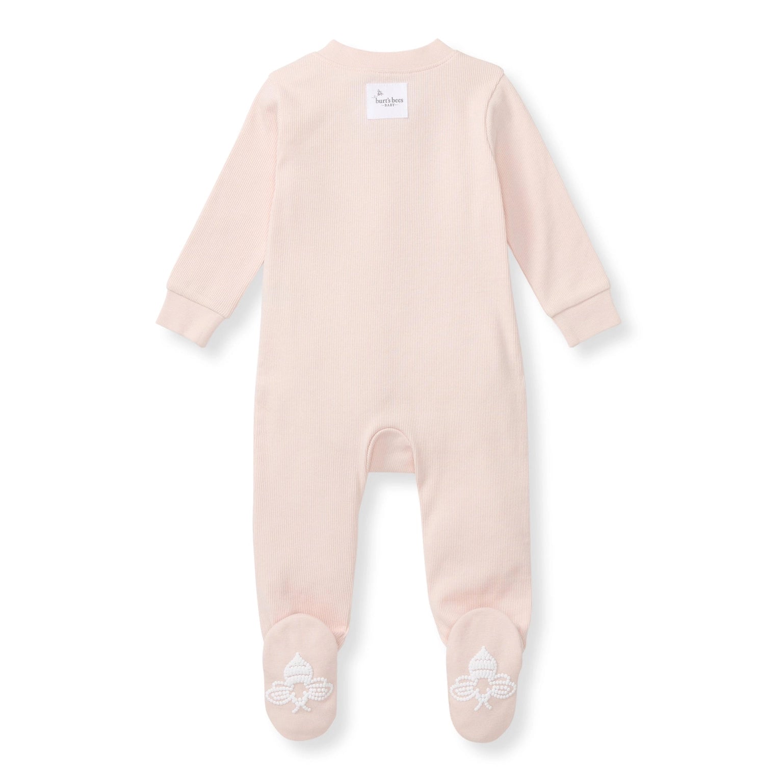 Organic Ribbed Zip Pajamas - Ranunculus