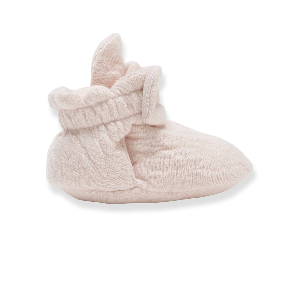 Quilted Organic Cotton Baby Booties - Ranunculus