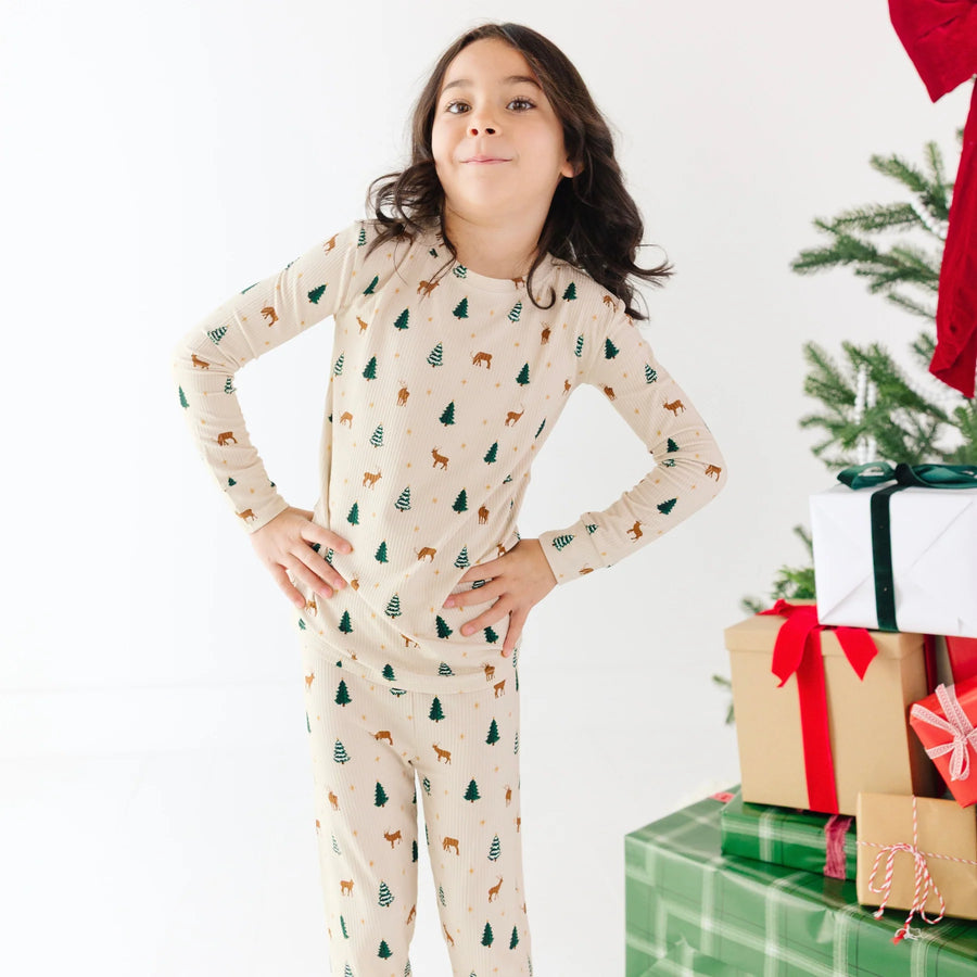 Reindeer Forest Ribbed Two-Piece Set