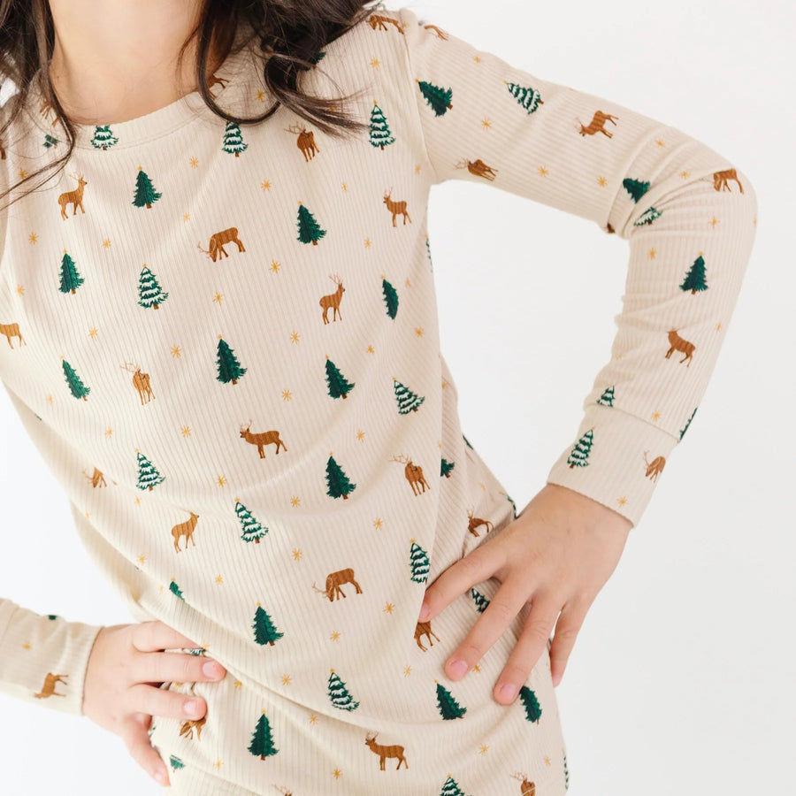 Reindeer Forest Ribbed Two-Piece Set