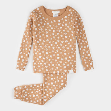 Rosy Mango Floral Ribbed Pajama Set