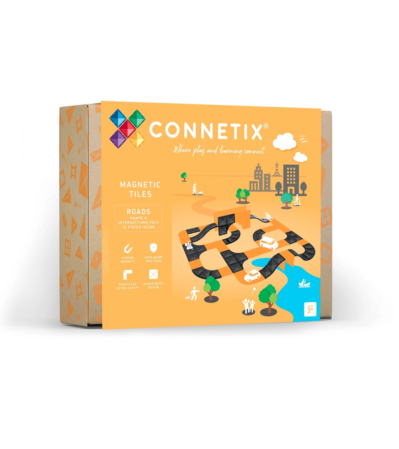 CONNETIX Roads Ramps & Intersections Pack | 16 Pieces
