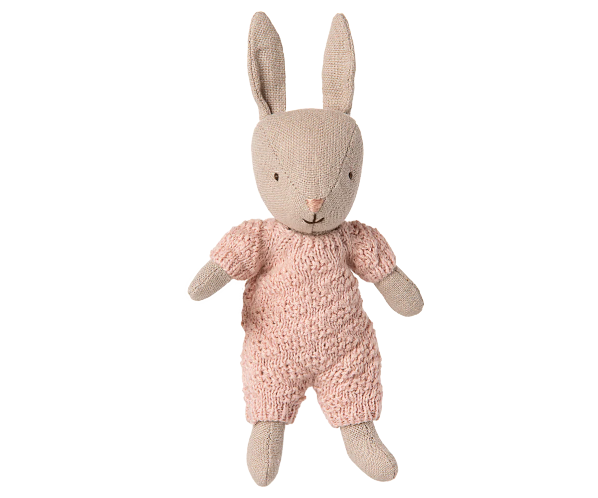 Sand Micro Rabbit - Rose Knitted Suit