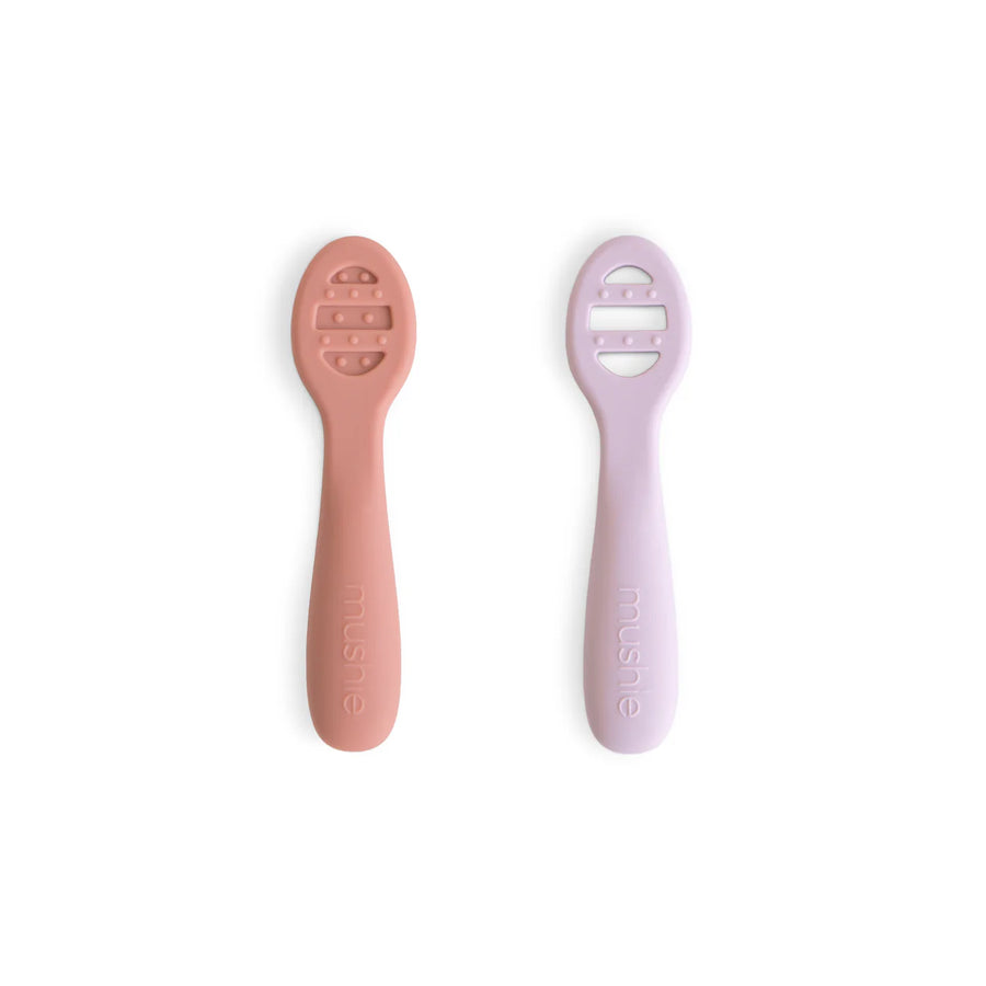 First Feeding Baby Spoons (2 Pack) - Rose & Soft Lilac