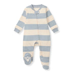 Organic Zip Pajamas - Rugby Stripe
