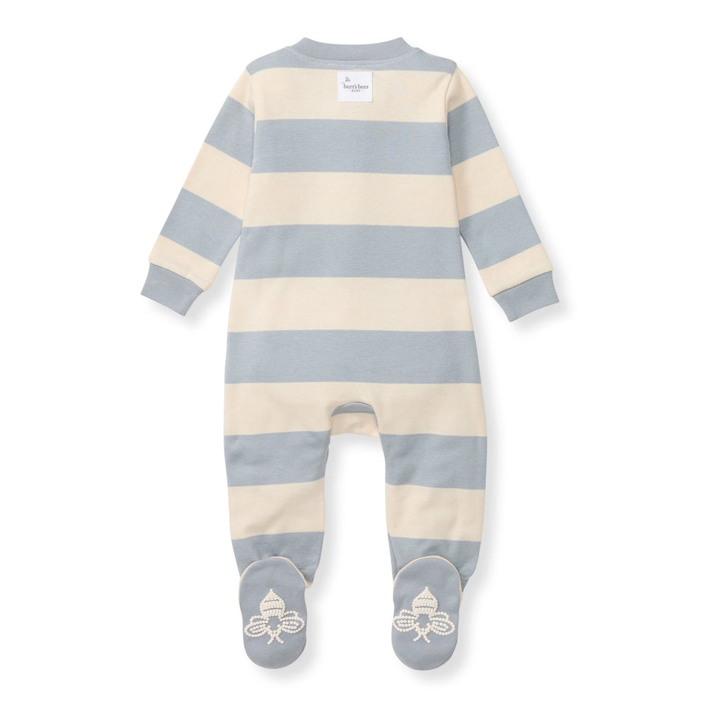 Organic Zip Pajamas - Rugby Stripe