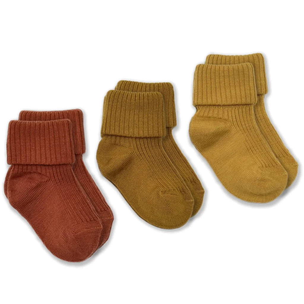 Merino Wool Baby Sock Set - Rust