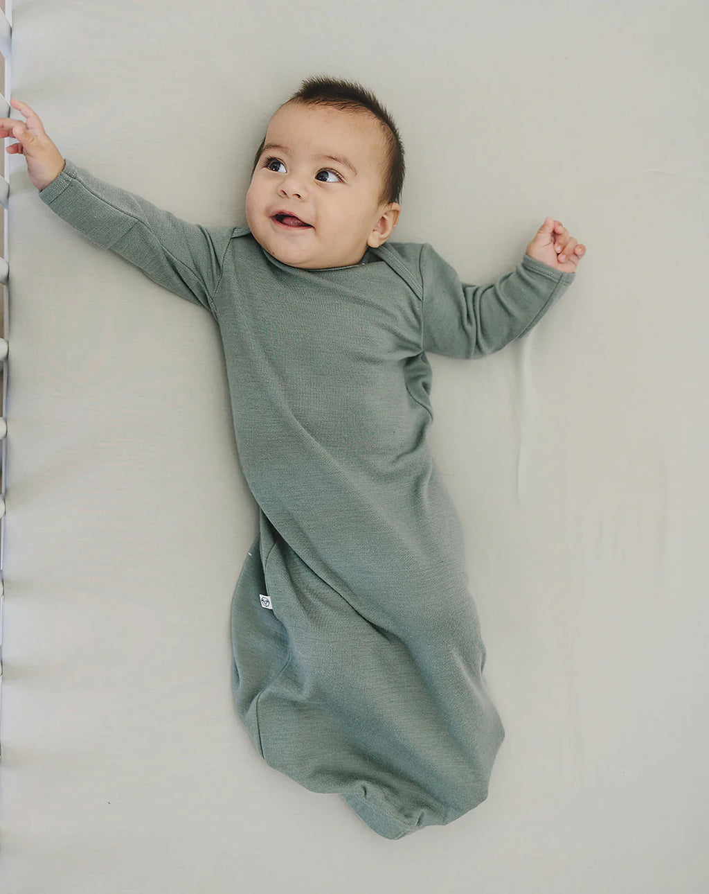 Merino Wool Baby Gown - Sage