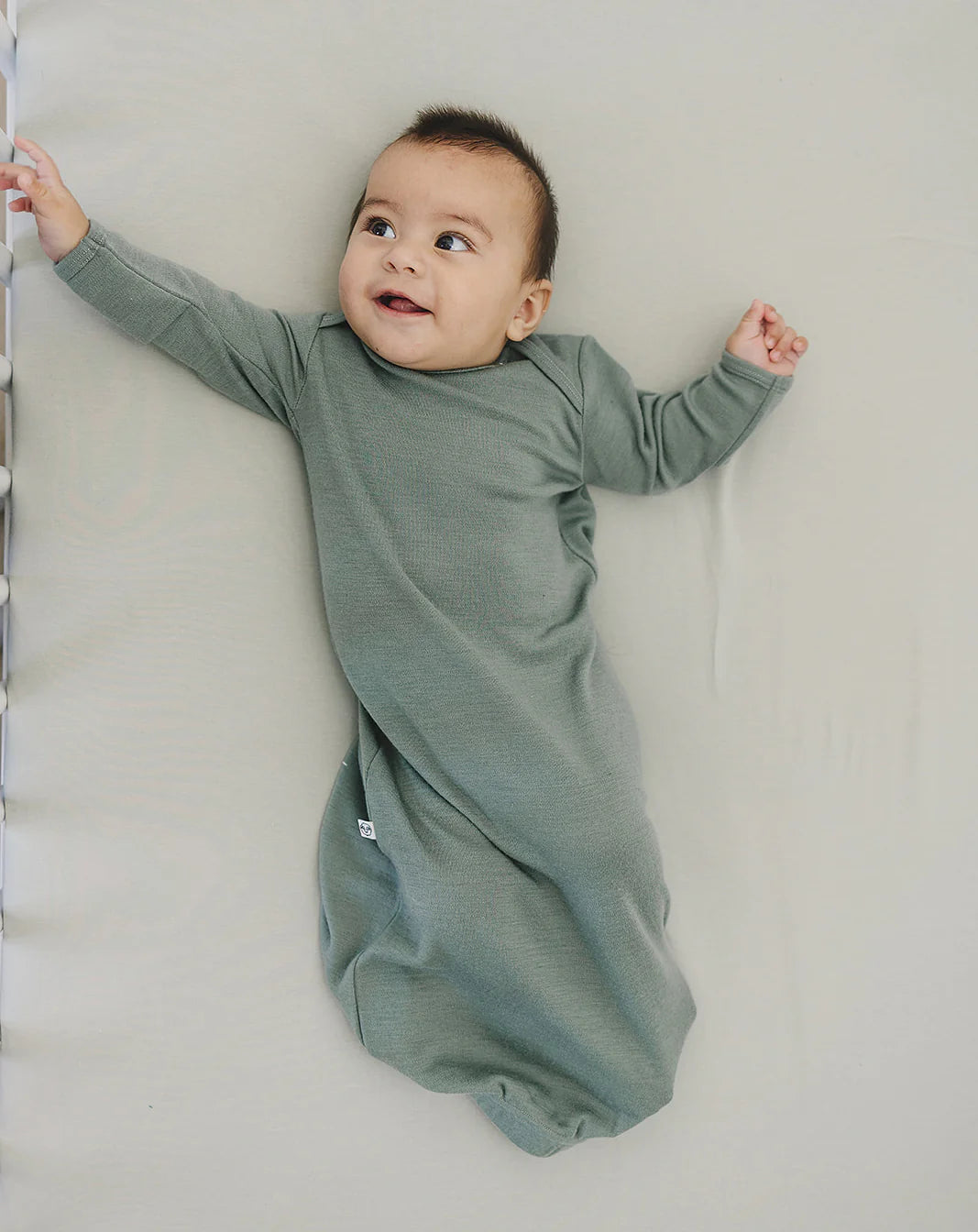 Merino Wool Baby Gown - Sage