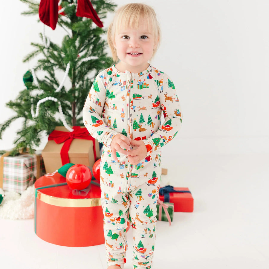 Santa's Workshop Zip Romper