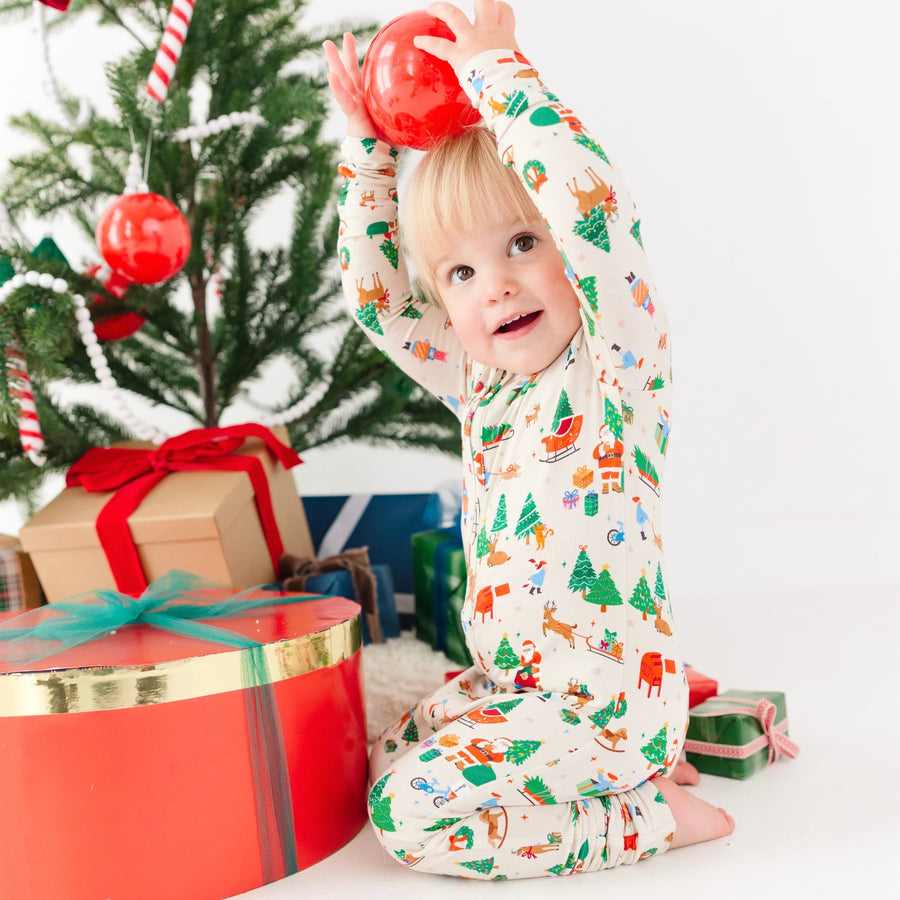 Santa's Workshop Zip Romper