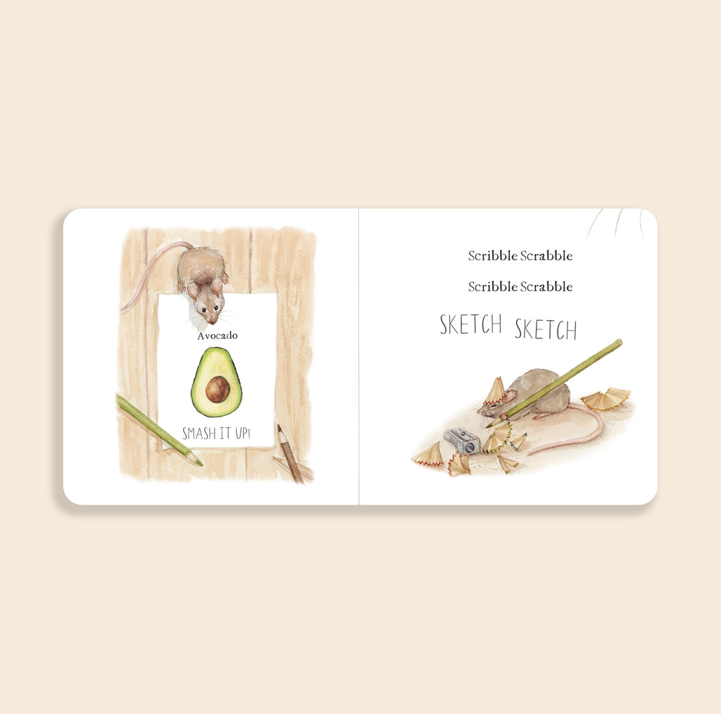 Scribble Scrabble: A Board Book of First Words