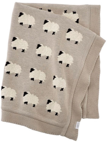 Organic Sweater Knit Blanket - Furry Sheep