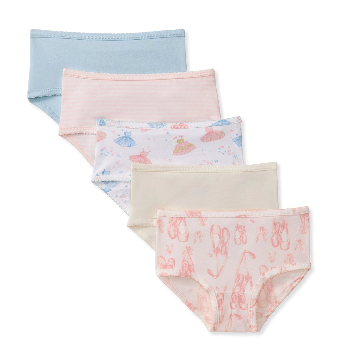 Girls Set of 5 Ballet Slippers & Tutus Organic Underwear
