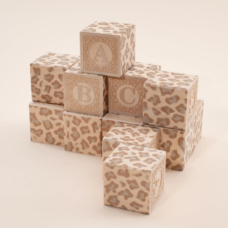 Uppercase Animal Print Alphablank Blocks