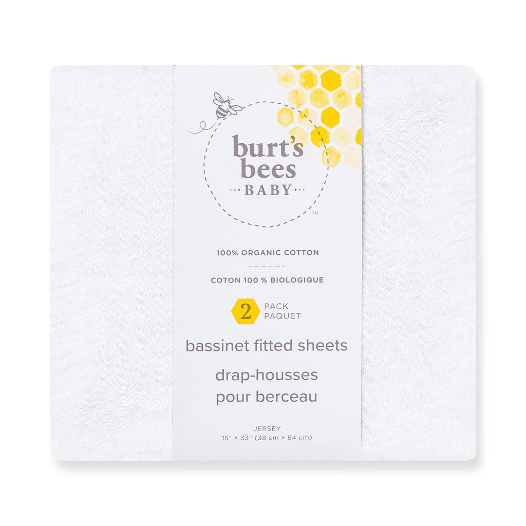 Organic Cotton Beesnug® Fitted Bassinet Sheet 2 Pack